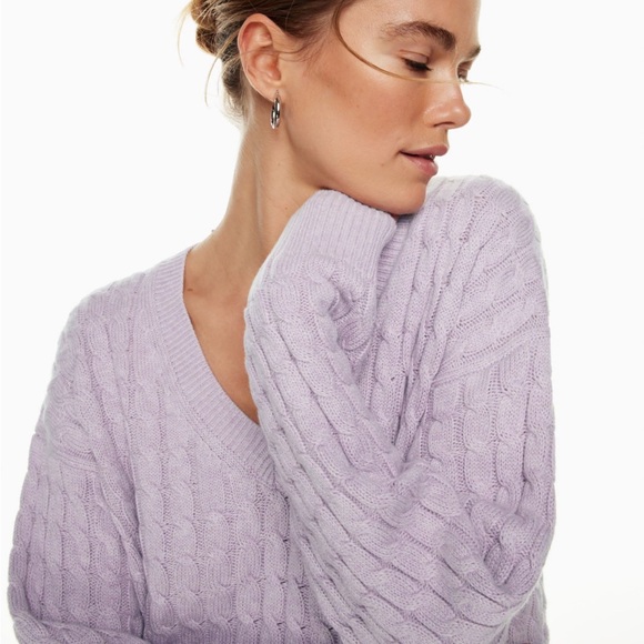 Aritzia Wilfred Dimension Sweater, Lilac - Size Medium - Picture 6 of 8